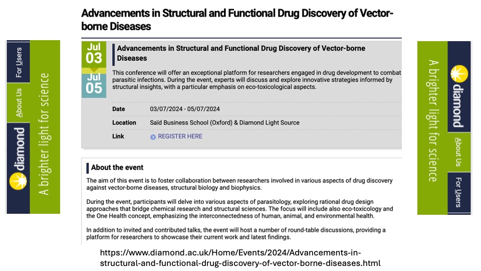 IN PRESENCE MEETING - Advancements in Structural and Functional Drug Discovery of Vector-borne Diseases.